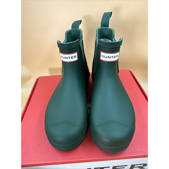 Hunter Original Chelsea Women's Waterproof Ankle Rain Boots, Green Size 7 NEW - Picture 3 of 16